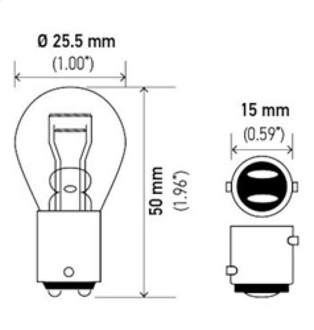 Hella Bulb 2057 12V 27/7W BAY15d S8 - 2057