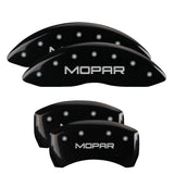 MGP 4 Caliper Covers Engraved Front & Rear With out stripes/Dodge Black finish silver ch - 12043SDD4BK