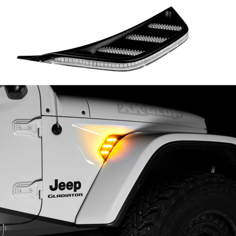 XK Glow Amber Jeep Air Vent Light w/ Turn Signal & Running Light - XK-VENT-A-KIT