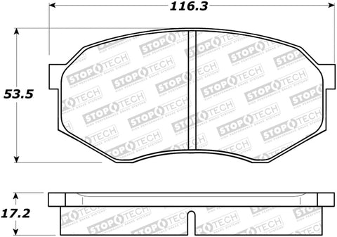 StopTech Sport Brake Pads w/Shims and Hardware - Front - 309.04330