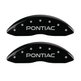 MGP 4 Caliper Covers Engraved Front & Rear Pontiac Black Finish Silver Char 2004 Pontiac GTO - 18029SPOPBK