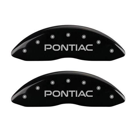 MGP 4 Caliper Covers Engraved Front Pontiac Rear Arrow Black Finish Sil Char 2004 Pontiac Bonneville - 18031SPONBK