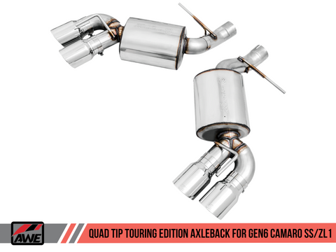 AWE Tuning 16-19 Chevrolet Camaro SS Axle-back Exhaust - Touring Edition (Quad Chrome Silver Tips) - 3015-42093