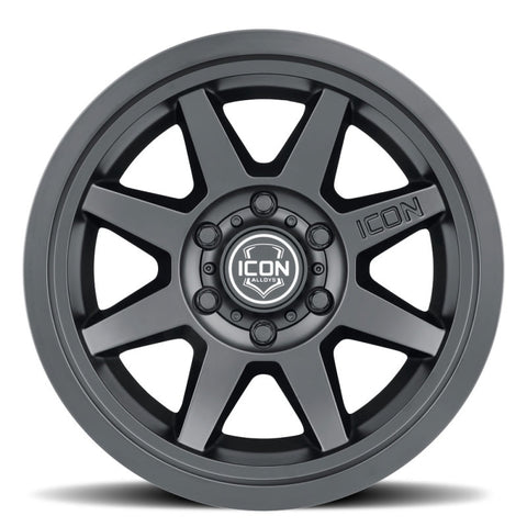 ICON Rebound 17x8.5 6x5.5 0mm Offset 4.75in BS 106.1mm Bore Satin Black Wheel - 1917858347SB