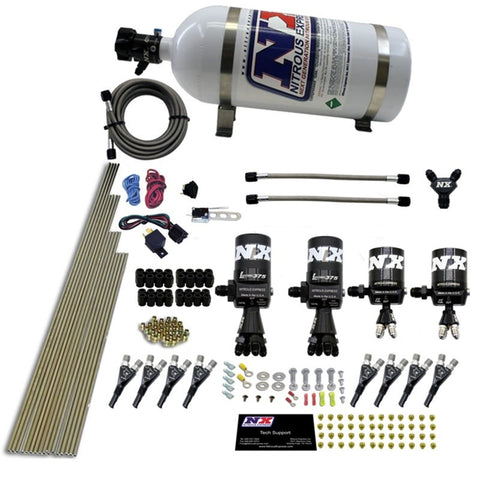 Nitrous Express 8 Cyl Shark Direct Port 4 Solenoids Nitrous Kit (200-600HP) w/10lb Bottle - 90506-10