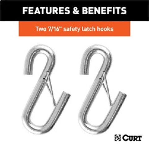 RockJock Curt Towing Safety Cable Kit 44 1/2in Long w/ 2 Snap Hooks 5000lbs 2-Pack - RJ-80151