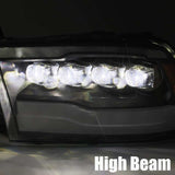 AlphaRex 09-18 Dodge Ram 1500HD NOVA LED Projector Headlights Plank Style Design Gloss Black w/DRL - 880590