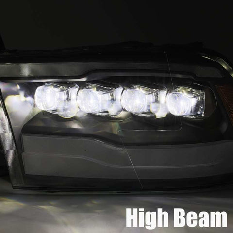 AlphaRex 09-18 Dodge Ram 1500HD NOVA LED Projector Headlights Plank Style Design Gloss Black w/DRL - 880590