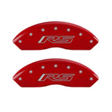 MGP 4 Caliper Covers Engraved Front & Rear Gen 5/RS Red finish silver ch - 14240SRS5RD