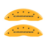 MGP 4 Caliper Covers Engraved Front & Rear Gen 5/Camaro Yellow finish black ch - 14215SCA5YL