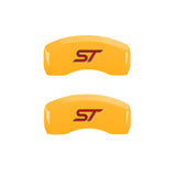 MGP 4 Caliper Covers Engraved Front & Rear No bolts/ST Yellow finish black ch - 10231SST1YL