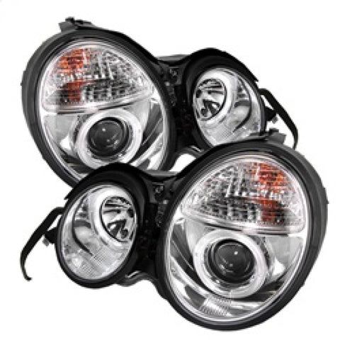 Spyder Mercedes Benz E-Class 95-99 Projector Headlights LED Halo Chrm PRO-YD-MBW21095-HL-C - 5011282