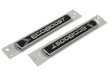 Ford Racing Black/Silver EcoBoost Emblem 3-1/2in x 9/16in - Set of 2 - M-1447-EBBLK