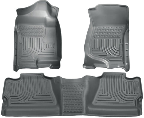 Husky Liners 07-12 Chevy Silverado/GMC Sierra Crew Cab WeatherBeater Combo Gray Floor Liners - 98202