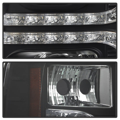 Spyder Chevy Silverado 1500 07-13 V2 Projector Headlights - LED DRL - Black PRO-YD-CS07V2-DRL-BK - 5083524