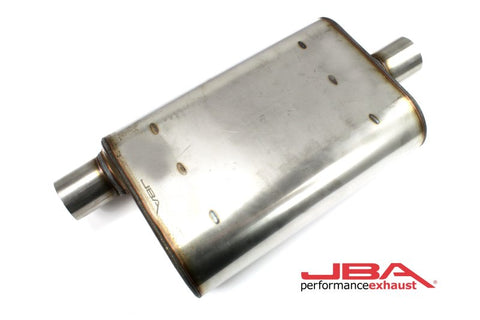 JBA Universal Chambered Style 304SS Muffler 13x9.75x4 2.5in Inlet Diameter Offset/Center - 40-251301