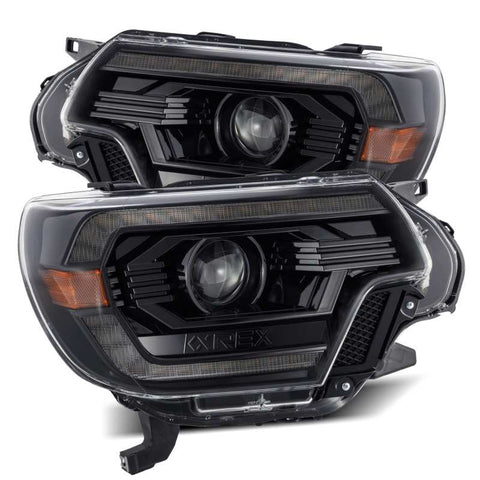 AlphaRex 12-15 Toyota Tacoma PRO-Series Projector Headlights Plank Style Alpha Black w/DRL - 880748