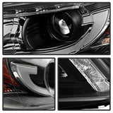 Spyder Honda Accord 2013-2015 4DR Projector Headlights Light Bar DRL Black PRO-YD-HA13-LBDRL-BK - 5080530