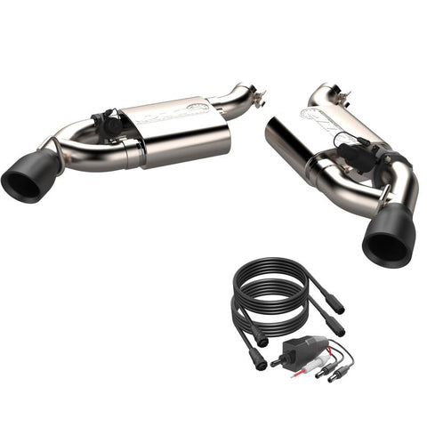 QTP 16-18 Chevrolet Camaro SS 6.2L 304SS Screamer Axle Back Exhaust w/3.5in Dual Black Tips - 400116B