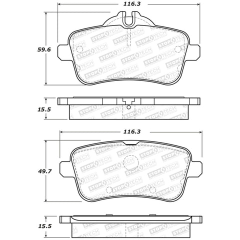 StopTech Street Brake Pads - Front - 308.16302