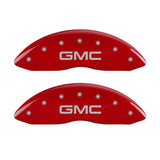 MGP Front set 2 Caliper Covers Engraved Front GMC Red finish silver ch - 34207FGMCRD