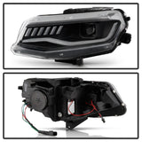 Spyder Chevy Camaro 16-18 HID Model Full LED Headlights Black PRO-YD-CCAM16HIDAP-SEQ-BK - 5087355