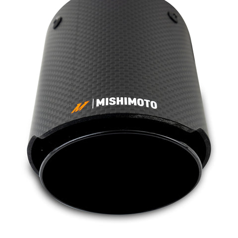 Mishimoto Carbon Fiber Muffler Tip 2.5in Inlet 3.5in Outlet Black - MMEXH-TIP-CF25BK