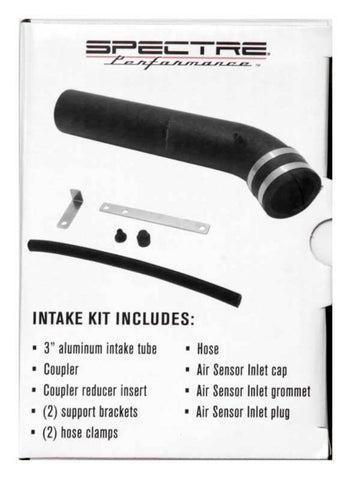 Spectre Universal Intake Tube Kit 3in. - Aluminum - Black - 8219K