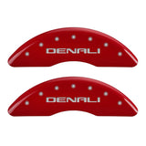 MGP 4 Caliper Covers Engraved Front & Rear Denali Red finish silver ch - 34001SDNLRD