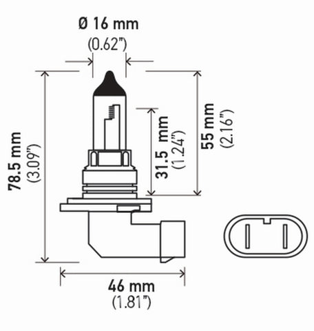 Hella Bulb 9006 12V 55W P22D T4 +50 (2) - 9006P50TB