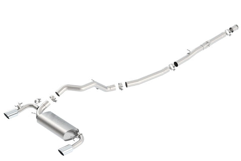 Borla 16-17 Ford Focus RS 2.3L MT Round Angle-Cut Tips Split Rear Exit ATAK Catback Exhaust - 140730