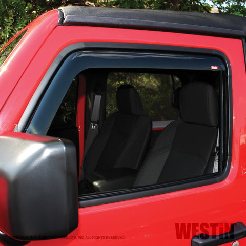 Westin 2018-2019 Jeep Wrangler JL Wade In-Channel Wind Deflector 2pc - Smoke - 72-51467