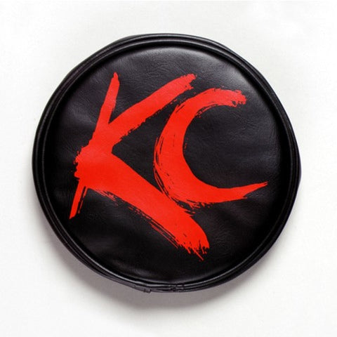 KC HiLiTES 6in. Round Soft Cover (Pair) - Black w/Yellow KC Logo - 5102