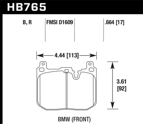 Hawk 14-15 BMW 228i/Xi HPS 5.0 Front Brake Pads - HB765B.664