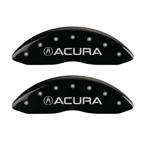 MGP 4 Caliper Covers Engraved Front & Rear Acura Black finish silver ch - 39011SACUBK