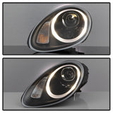 Spyder Porsche Cayman 05-08 Headlights - Halogen Model Only - DRL LED - Black PRO-YD-P98705-DRL-BK - 5083197