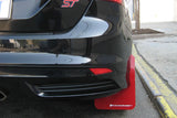 Rally Armor 12-19 Ford Focus ST / 16-19 RS Black UR Mud Flap w/Tangerine Scream Logo - MF27-UR-BLK/TS