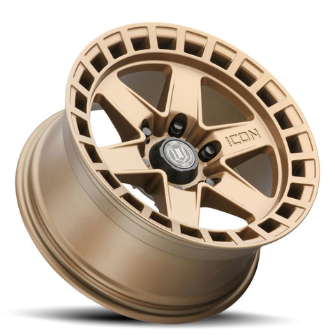 ICON Raider 17x8.5 6x5.5 0mm Offset 4.75in BS Satin Brass Wheel - 3417858347BS