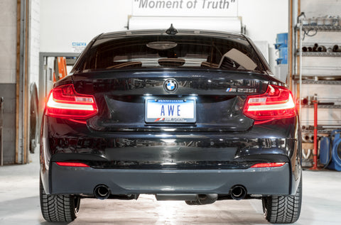 AWE Tuning BMW F22 M235i / M240i Touring Edition Axle-Back Exhaust - Diamond Black Tips (102mm) - 3010-33034