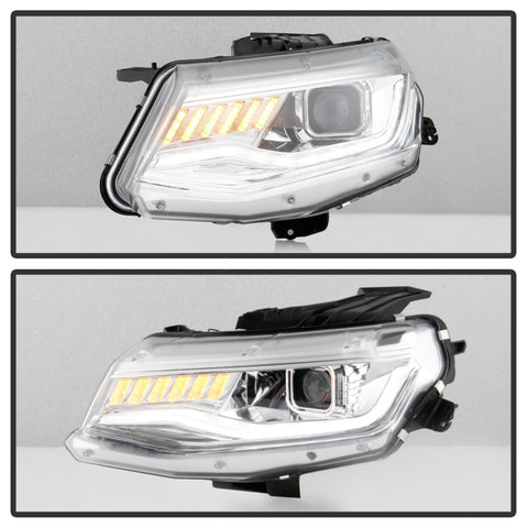 Spyder Chevy Camaro 16-18 Halogen Model Projector Headlights Chrome PRO-YD-CCAM16HALSI-SEQ-C - 5087348