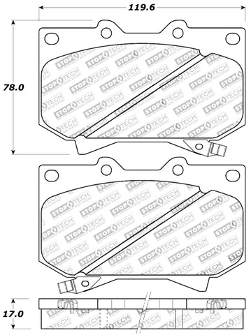 StopTech Sport Brake Pads w/Shims and Hardware - Front - 309.08120