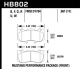 Hawk 15-17 Ford Mustang GT DTC-30 Race Front Brake Pads - HB802W.661