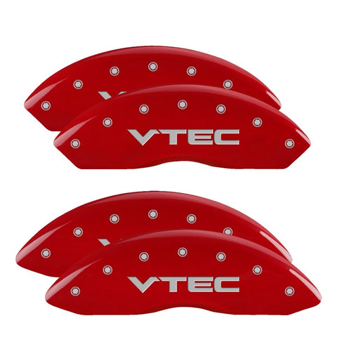 MGP 4 Caliper Covers Engraved Front & Rear Vtech Red finish silver ch - 39005SVTCRD