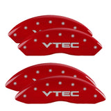 MGP 4 Caliper Covers Engraved Front & Rear Vtech Red finish silver ch - 39015SVTCRD