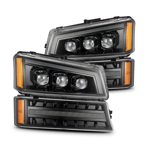AlphaRex 03-06 Chevy Silverado 1500/2500HD/3500HD/Avalanche Alpha-Black NOVA LED Proj Headlights - 880254