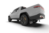 Rally Armor 2022 Rivian R1T Black UR Mud Flap w/ Tangerine Scream Logo - MF18-UR-BLK/TS