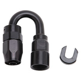 Russell Performance 5/16in SAE Quick Disc Female to -6 Hose Black 180 Degree Hose End - 611283