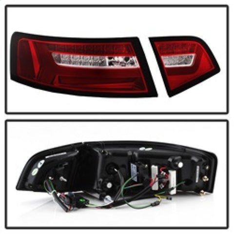 Spyder 09-11 Audi A6 LED Tail Lights - Red Clear (ALT-YD-AA609-LED-RC) - 5085191