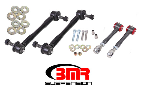 BMR 16-17 6th Gen Camaro Front and Rear Sway Bar End Link Kit - Black Hammertone - ELK015H