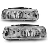 ANZO 1999-2002 Chevrolet Silverado 1500 Crystal Headlights Chrome - 111011